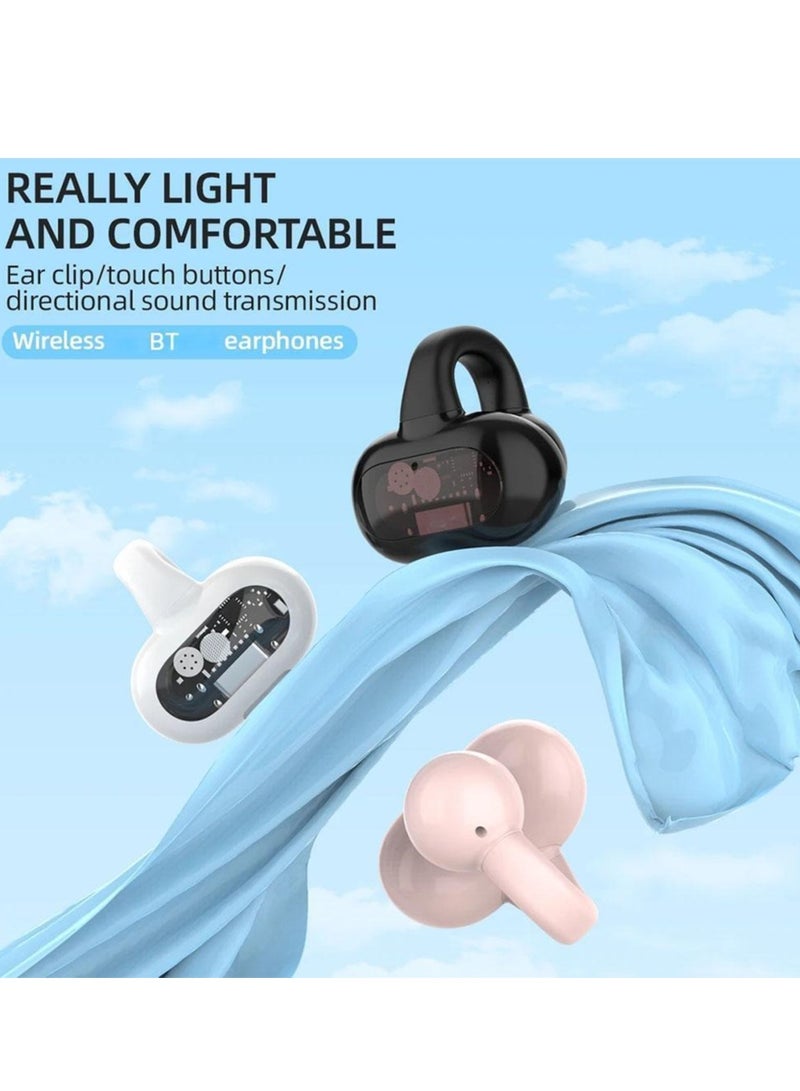 Bluetooth 5.4Wireless Earbuds Ear Clip Bone Conduction Headphones Sport-Head(Khaki) - Image 5