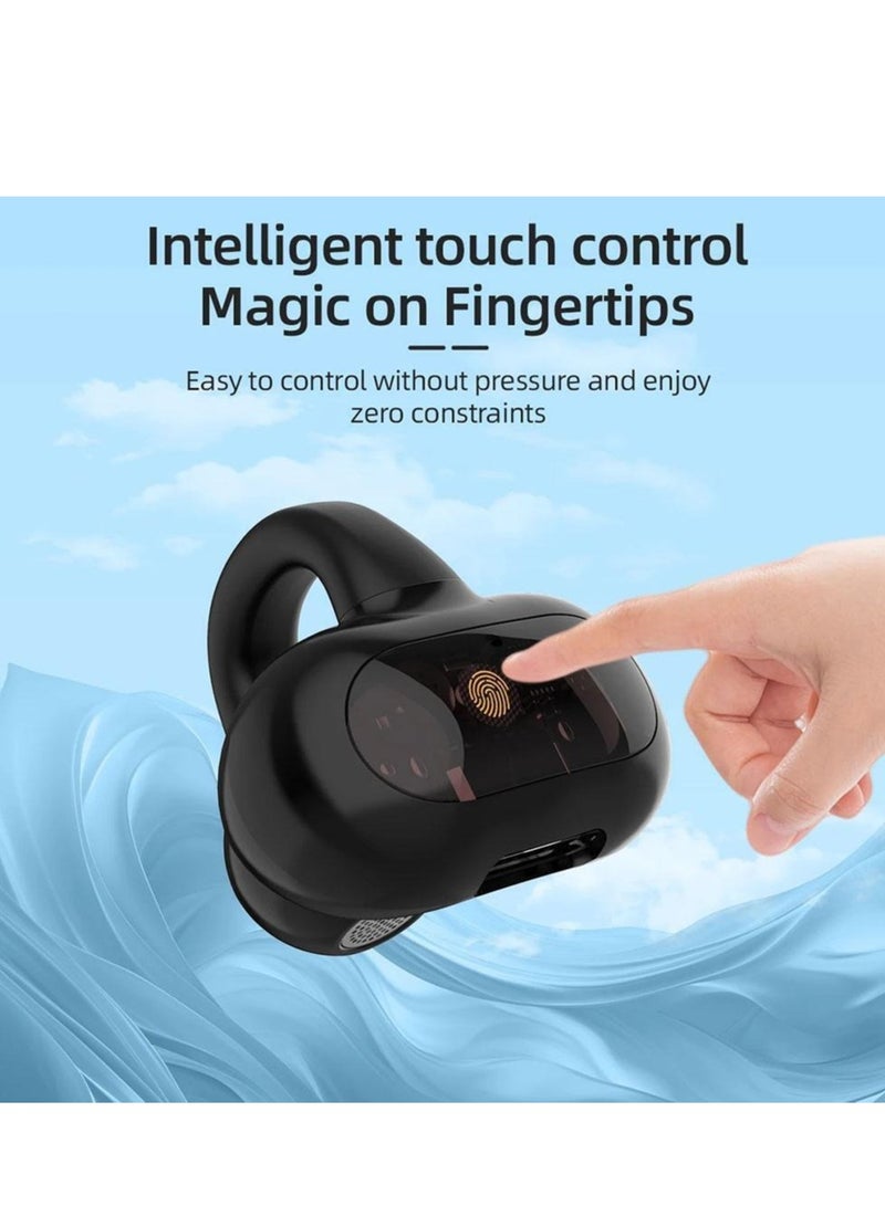 Bluetooth 5.4Wireless Earbuds Ear Clip Bone Conduction Headphones Sport-Head(Khaki) - Image 3