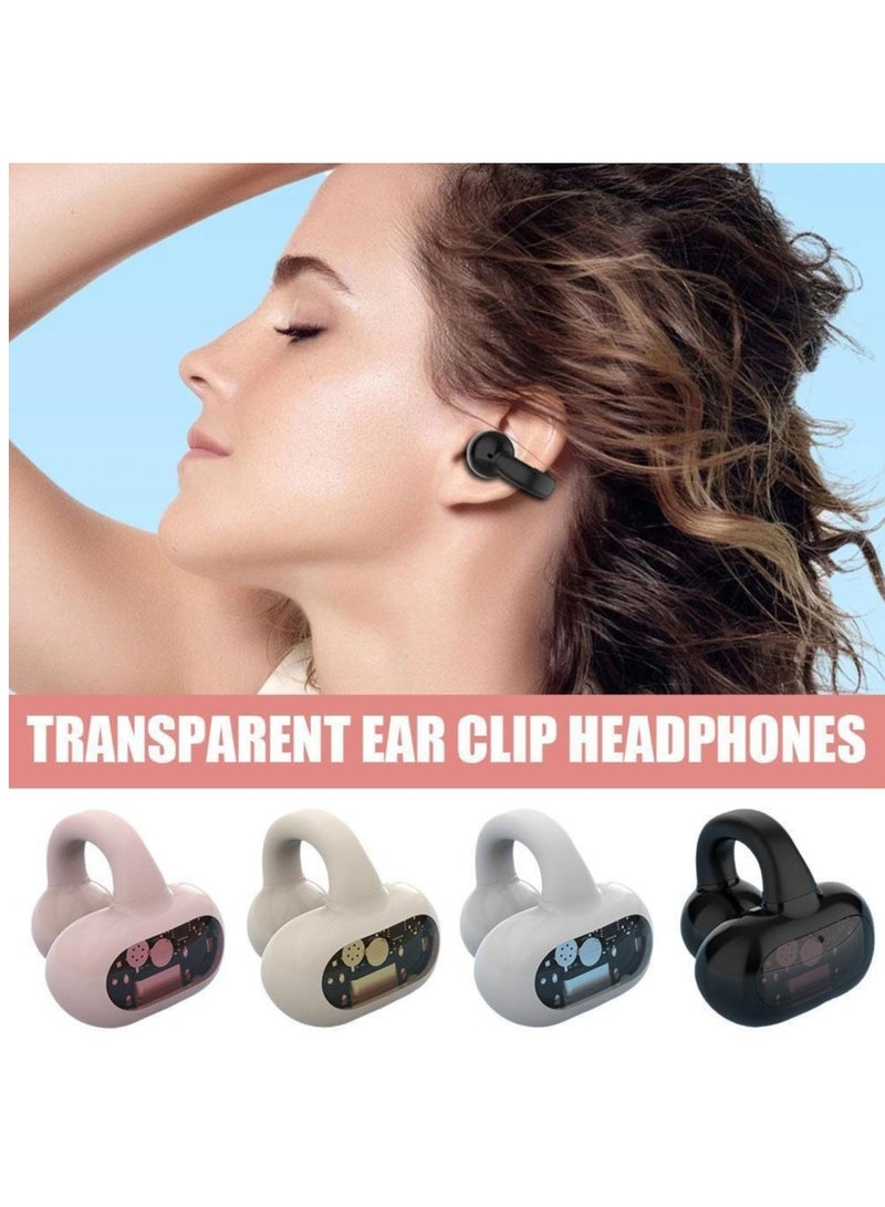 Bluetooth 5.4Wireless Earbuds Ear Clip Bone Conduction Headphones Sport-Head(Khaki) - Image 1