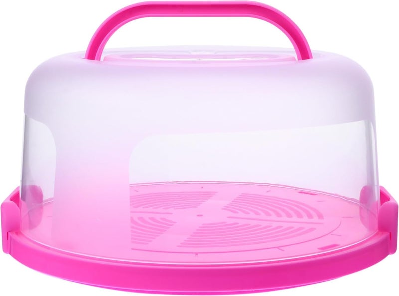 Reusable Thickened Cake Holder with Handle Food-grade PP Portable Cake Carrier Featuring Locking Lid Airtight Multi-functional Storage Box in Subtle Pink Practical for Baking and - Image 1
