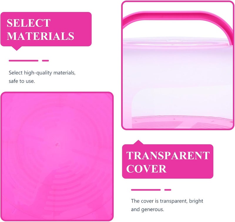 Reusable Thickened Cake Holder with Handle Food-grade PP Portable Cake Carrier Featuring Locking Lid Airtight Multi-functional Storage Box in Subtle Pink Practical for Baking and - Image 4