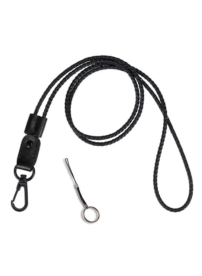 aolaso Leather Lanyard, Keys Lanyard Neck Strap Keychain with Metal Clasp for ID Badge Holder/Cell Phone/Mini Notebook/USB/Camera - Image 1