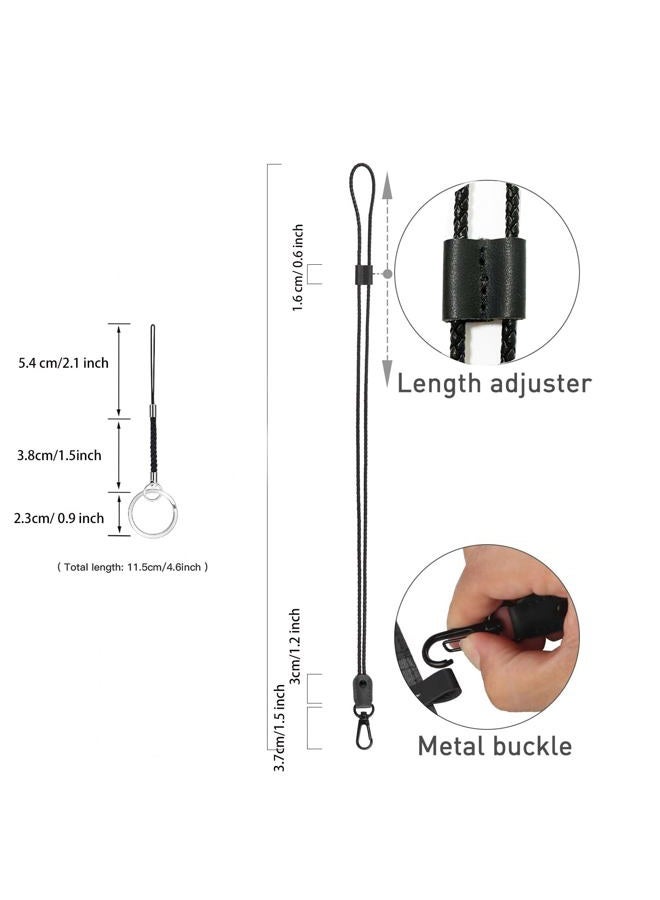 aolaso Leather Lanyard, Keys Lanyard Neck Strap Keychain with Metal Clasp for ID Badge Holder/Cell Phone/Mini Notebook/USB/Camera - Image 2