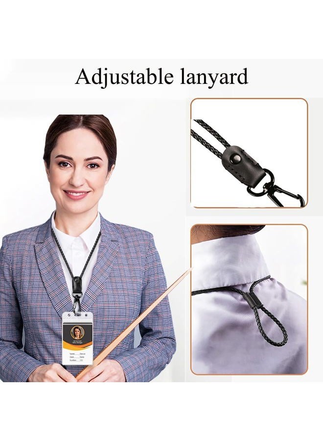 aolaso Leather Lanyard, Keys Lanyard Neck Strap Keychain with Metal Clasp for ID Badge Holder/Cell Phone/Mini Notebook/USB/Camera - Image 4