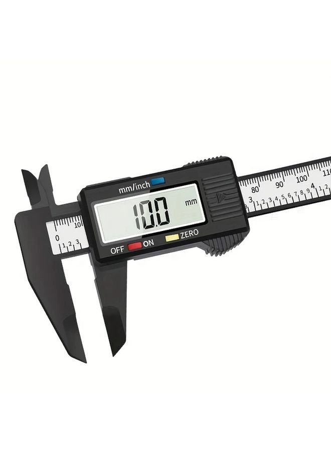 الفرجار الرقمي الأسود مع شاشة LCD لقياس البوصة والميليمتر - Image 1
