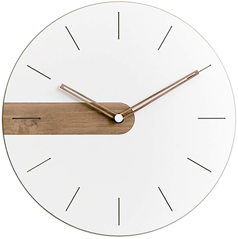 Stephanie Imports Modern Minimalist Exposed Wood Silent Wall Clock Numberless