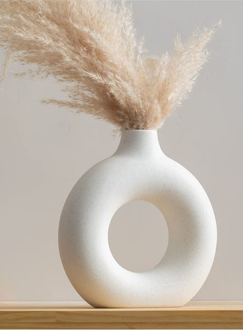 يوڠام مزهرية سيراميك ديكور منزلي عصري مستديرة غير لامعة لمزهريات زهور البامباس بأسلوب بسيط نورديك بوهيمي مناسبة لحفلات الزفاف وطاولة العشاء والحفلات وغرفة المعيشة والمكتب وغرفة النوم - Image 1