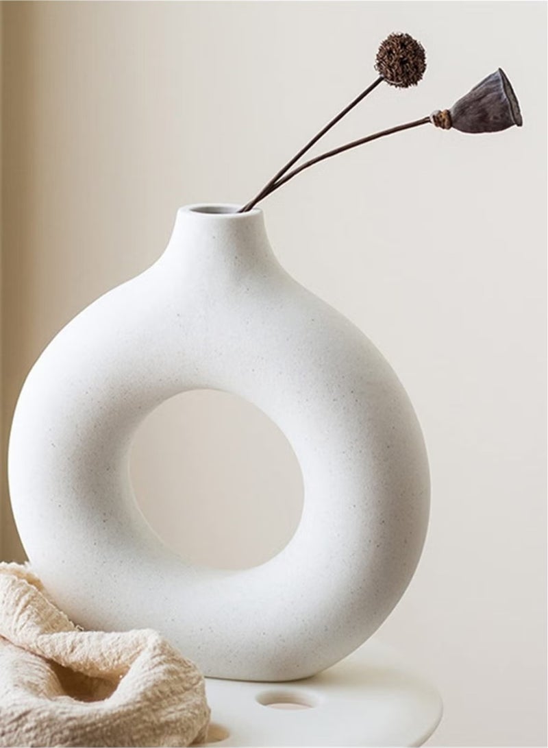 يوڠام مزهرية سيراميك ديكور منزلي عصري مستديرة غير لامعة لمزهريات زهور البامباس بأسلوب بسيط نورديك بوهيمي مناسبة لحفلات الزفاف وطاولة العشاء والحفلات وغرفة المعيشة والمكتب وغرفة النوم - Image 3