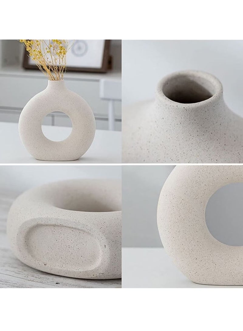 يوڠام مزهرية سيراميك ديكور منزلي عصري مستديرة غير لامعة لمزهريات زهور البامباس بأسلوب بسيط نورديك بوهيمي مناسبة لحفلات الزفاف وطاولة العشاء والحفلات وغرفة المعيشة والمكتب وغرفة النوم - Image 5