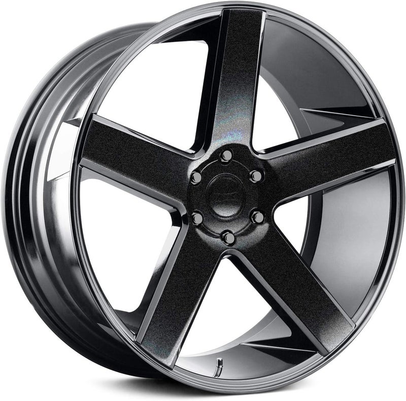 Auto Rim Air-Release Adhesive Vinyl Wrap 24 Inch x 30 Inch 4 Sheet Pack (Gloss Metallic Black)