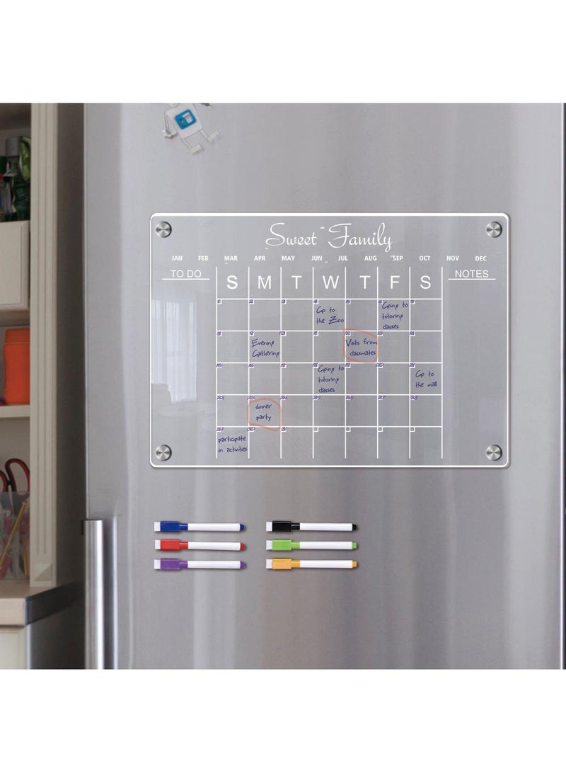 لوحة ملاحظات أسبوعية شفافة مغناطيسية من الأكريليك، ملصق مغناطيسي قابل للمسح على الثلاجة - Image 2