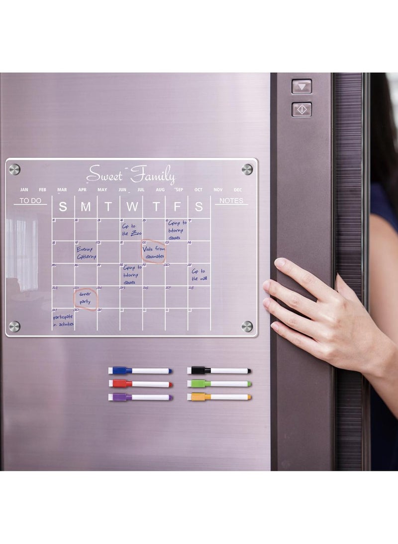 لوحة ملاحظات أسبوعية شفافة مغناطيسية من الأكريليك، ملصق مغناطيسي قابل للمسح على الثلاجة - Image 4