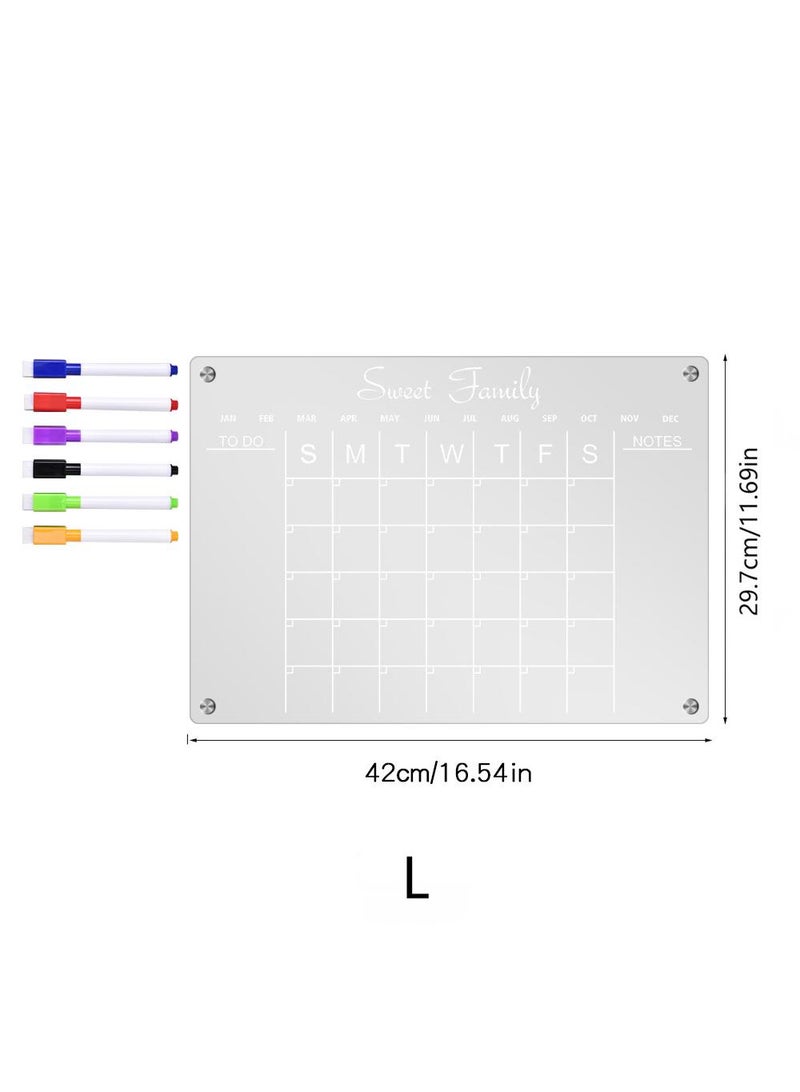 لوحة ملاحظات أسبوعية شفافة مغناطيسية من الأكريليك، ملصق مغناطيسي قابل للمسح على الثلاجة - Image 5