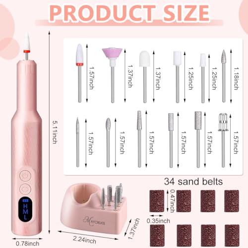 MAYCREATE® Cordless Nail Drill Machine with Drill Bit Kit Professional Adjustable Nail Machine for Gel,Extension,Salon Electric Manicure Pedicure Kit - Image 2