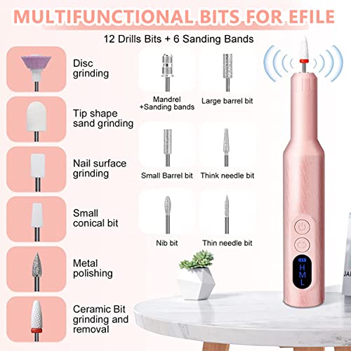 MAYCREATE® Cordless Nail Drill Machine with Drill Bit Kit Professional Adjustable Nail Machine for Gel,Extension,Salon Electric Manicure Pedicure Kit - Image 5