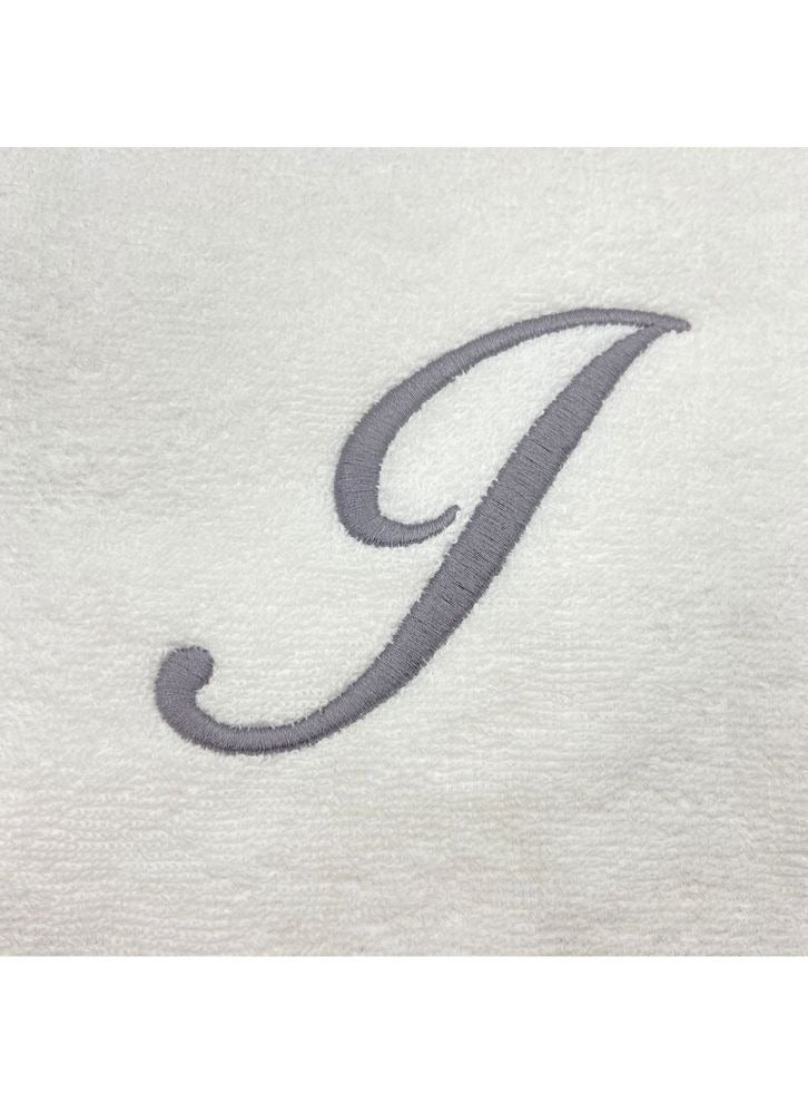 BYFT Embroidered For You (White) Luxury Monogrammed Bath Towel (70 x 140 Cm -Set of 1) 100% Cotton, Highly Absorbent and Quick dry Bath Linen -600 Gsm (Silver Letter I) - Image 3