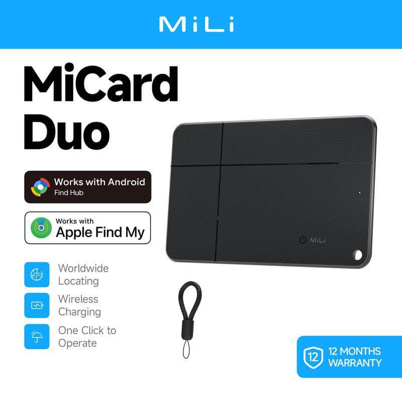 MiLi Wallet Finder for Android, Google Certified Wallet Tracker Card, Wireless Rechargeable Smart Tracking Tag, Bluetooth Item Locator Works with Google Find My Device App, 5-Year Battery - Image 2