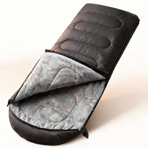 FARLAND Sleeping Bag for Adults, Cold Weather & Warm Plush Fleece-Lined Interior - Portable Waterproof Windproof with Compression Sack for Camping Hiking Traveling Indoor & Outdoor - Image 1