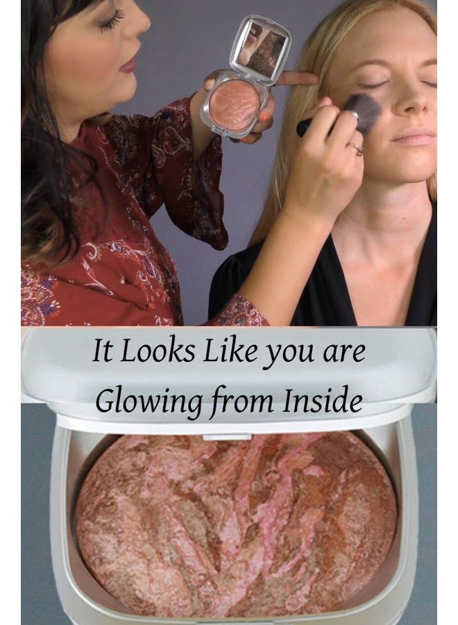 Ageless Derma Baked Mineral Makeup Healthy Blush with Botanical Extracts (Apricot Swirl) Made in USA. Highlighter Makeup - Image 4