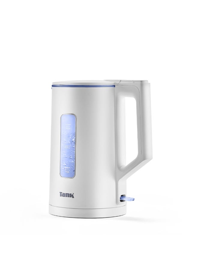 TANK Tank Safe Touch Glass Kettle, 1.5L Capacity, 1500 Watts, Silver Frame, DG-2338 - Image 2