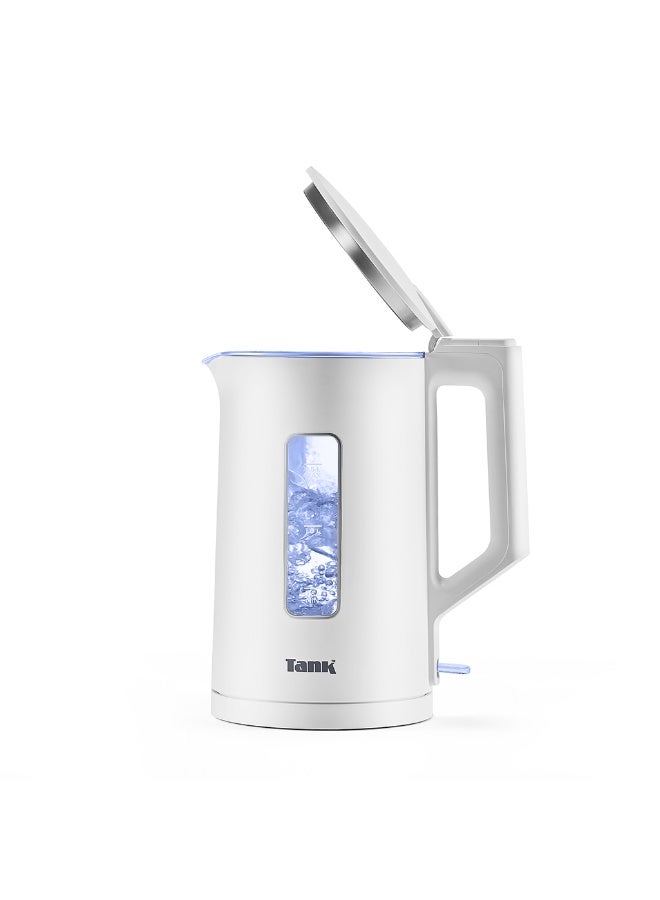 TANK Tank Safe Touch Glass Kettle, 1.5L Capacity, 1500 Watts, Silver Frame, DG-2338 - Image 3