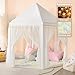 Senodeer Princess Tent for Girls Indoor with Rainbow Rug Star Lights  White Play Tent for Kids Girls Toys for Indoor Princess Games - Image 4