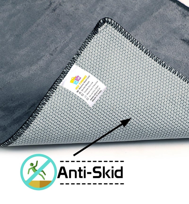 RD TREND Velvet Kitchen Mat Set of 2 Kitchen Mats for Floor Anti Slip Mat for Entrance Home Anti Skid Machine-Washable ((22X55,16x24 Inches),Grey, Rectangular - Image 5