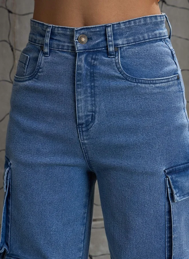 ساسافراس Comfort High-Rise Acid Wash Jeans for Women