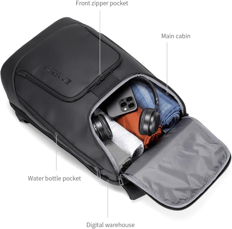 kingsons Laptop Bag Travel Backpack - Waterproof Laptop Backpack with USB Charging Port, Anti Theft Backpack for Women, Casual Daypack for Business - Image 4