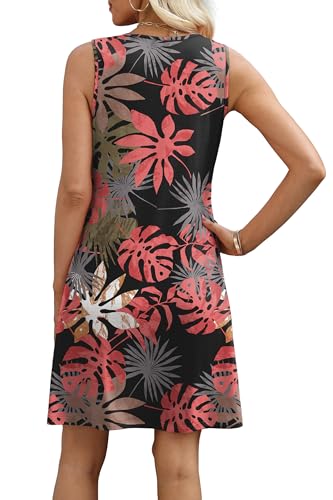Sipaya Beach Dresses for Women Casual Dressy Summer Clothes Boho Sundresses Tropical African Dresses Floral Travel Outfits Vacation Essentials Pink Printed L - Image 5