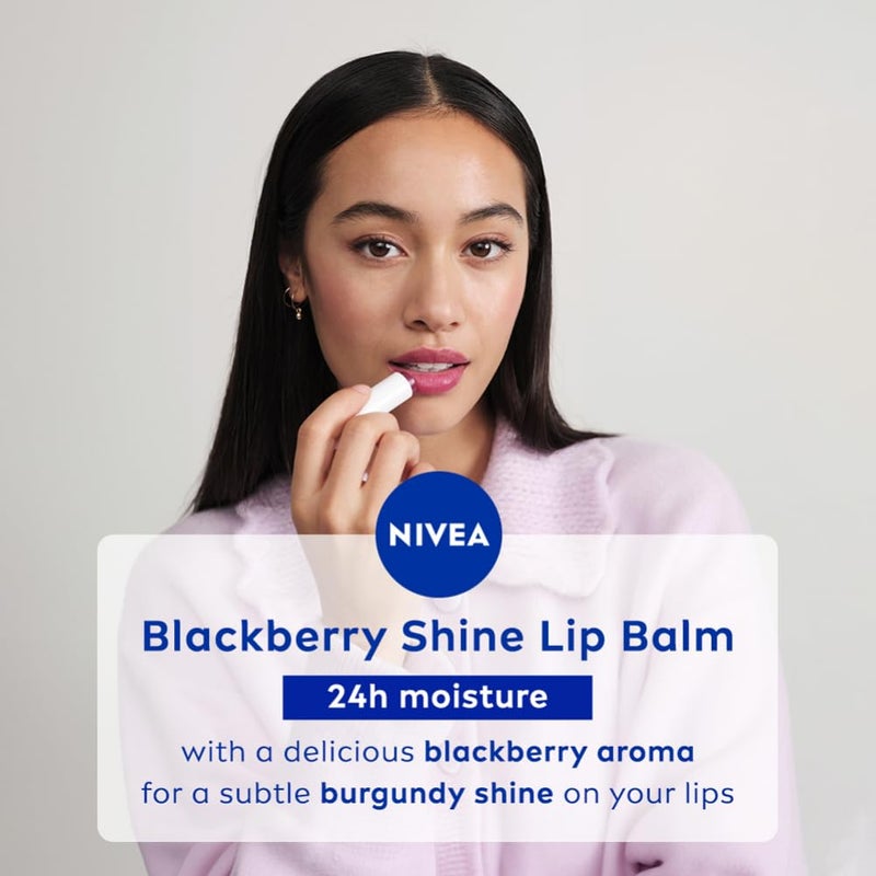 Nivea بلسم شفاه نيفيا بنكهة التوت الفاكهي 48 جرام بنفسجي - Image 3
