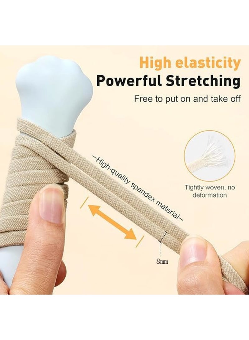 SYOSI Elastic No Tie Shoe Laces, Stretch Flat Tieless Shoestrings for Sneakers, Adjustable Shoelace Replacement for Kids and Adults, Easy Slip On Quick Lock Laces for Running Walking Sports, 2 Pairs - Image 3