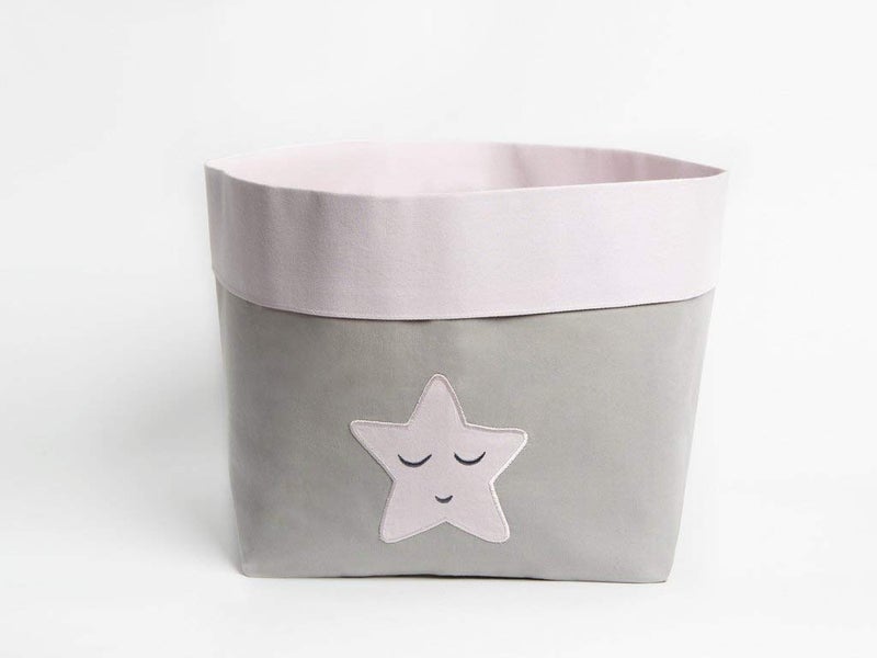 Masilo Sleepy Star Fabric Storage Baskets, Large, Pink (440.0mm L X 220.0mm W) - Image 1