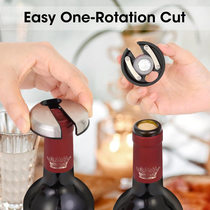 Beneno Multifunctional Wine Bottle Opener Gift Set - Wing Corkscrew, Foil Cutter, Vacuum Stopper & Aerator Pourer, Perfect for Wine Lovers Man Woman, Purple Set - Image 5