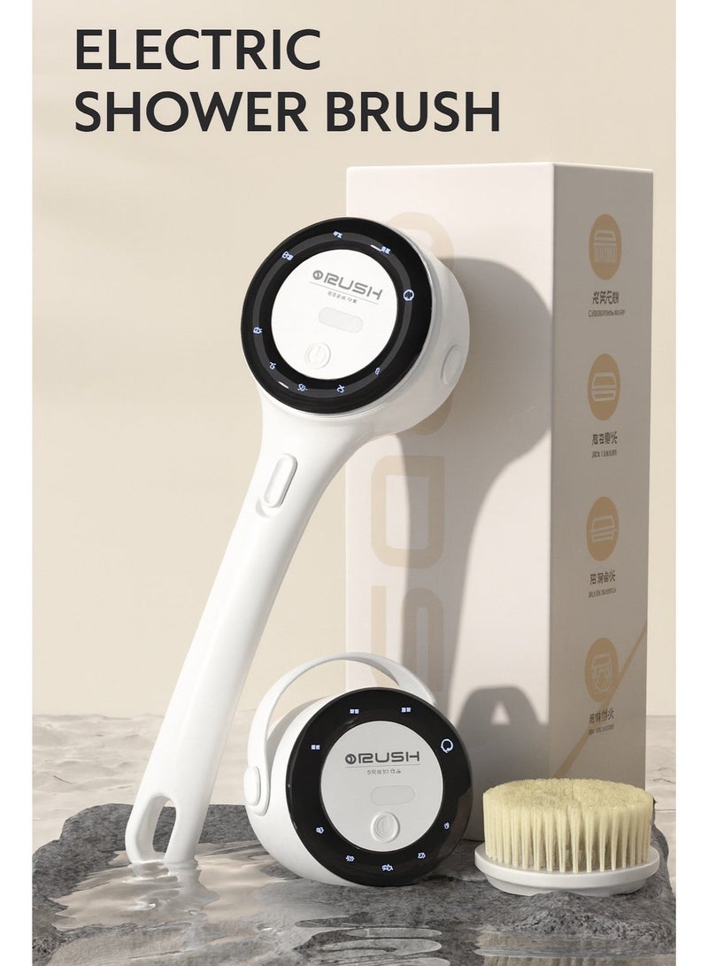 Electric Shower Brush 1PC, Rechargeable Body Scrubber with Long Handle, Waterproof Spinning Bath Brush for Back Exfoliating Deep Cleaning - Image 2