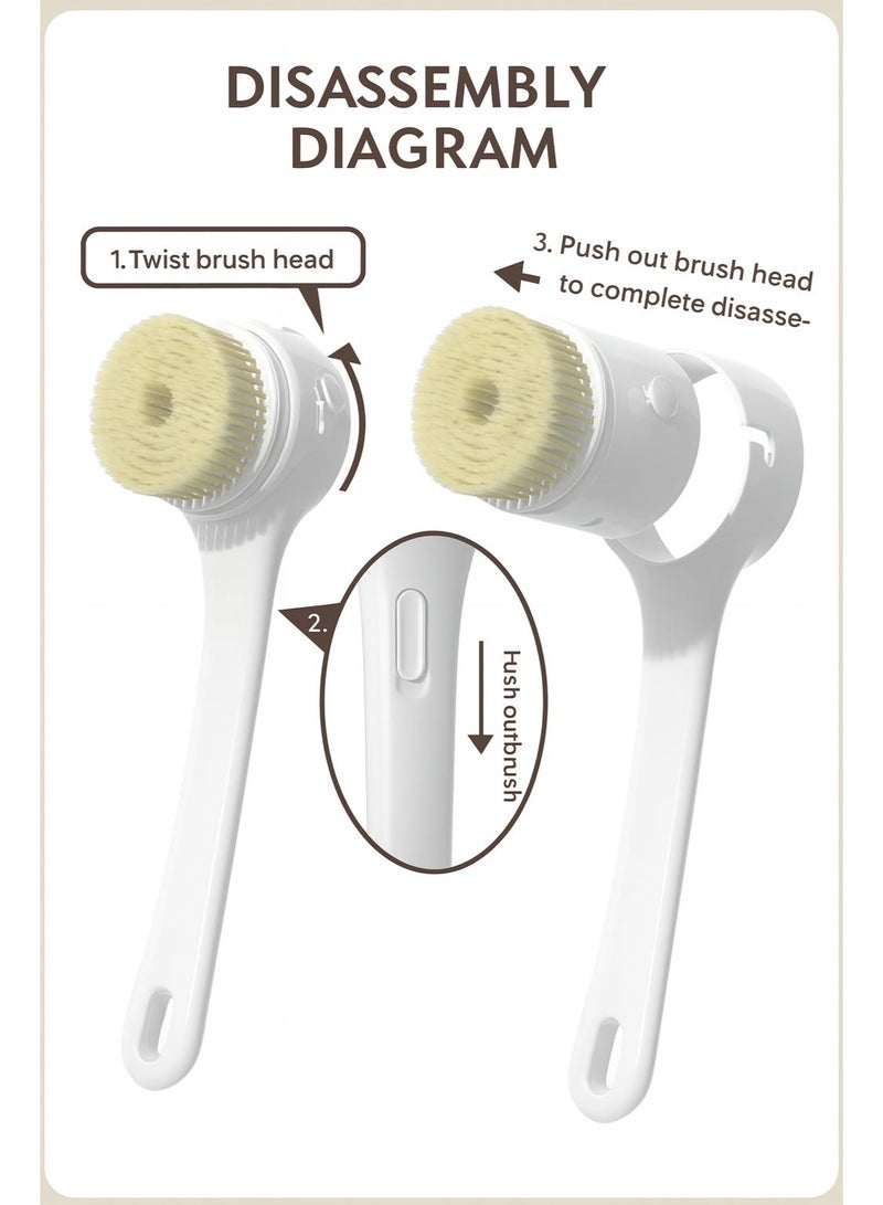 Electric Shower Brush 1PC, Rechargeable Body Scrubber with Long Handle, Waterproof Spinning Bath Brush for Back Exfoliating Deep Cleaning - Image 5