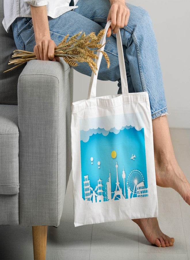 ARTBUG Tote Bag for Women with zip, Aesthetic Canvas tote bag for college girls, office, stylish and reusable - Travel - D No - 057 - Image 2