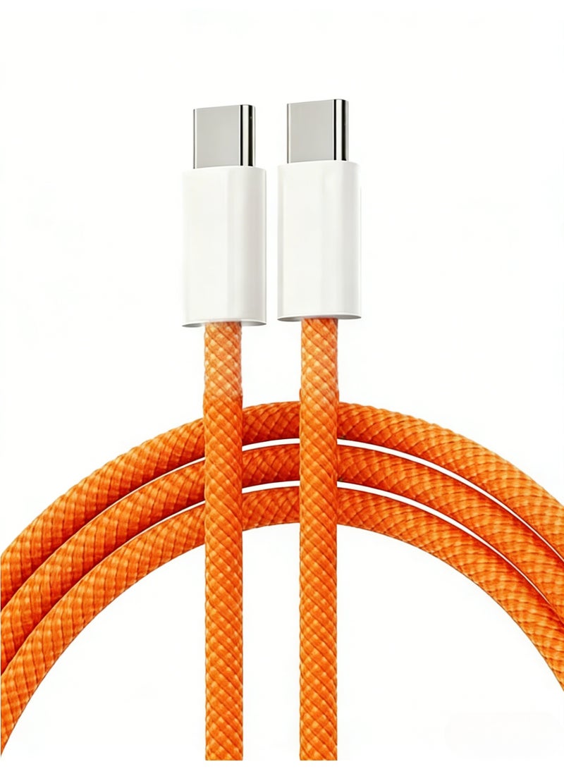 USB-C to USB-C Cable 60W Fast Charging Braided Charger Cord 1M 480Mbps Data Transfer for iPhone 15/16/17 Series - Image 1