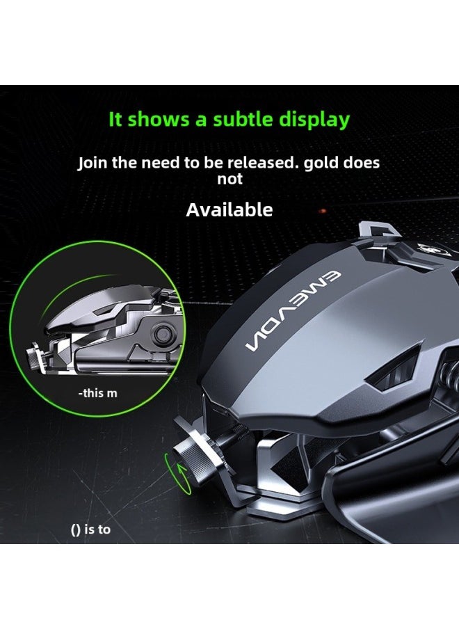 Generic - Desktop MK500 Walker Wired Metal Electric Competition Machinery Front Weight Computer Qingying Silent Macro Mouse-Color:Battleship Gray Qingying Silent Version [12800dpi Qingying Full-key Macro Programming Qingying Tail Wing Adjustable. Qingying - Image 1
