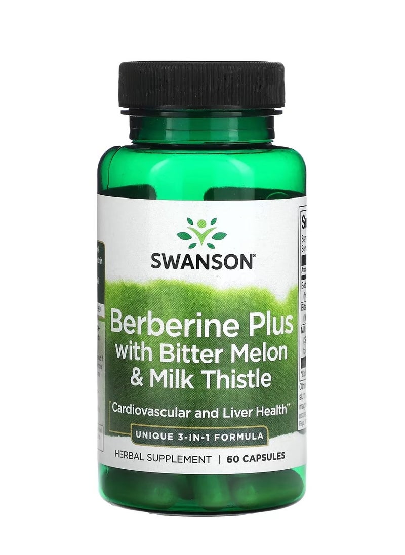 SWANSON Berberine Plus with Bitter Melon & Milk Thistle 60 Capsules  - Image 1