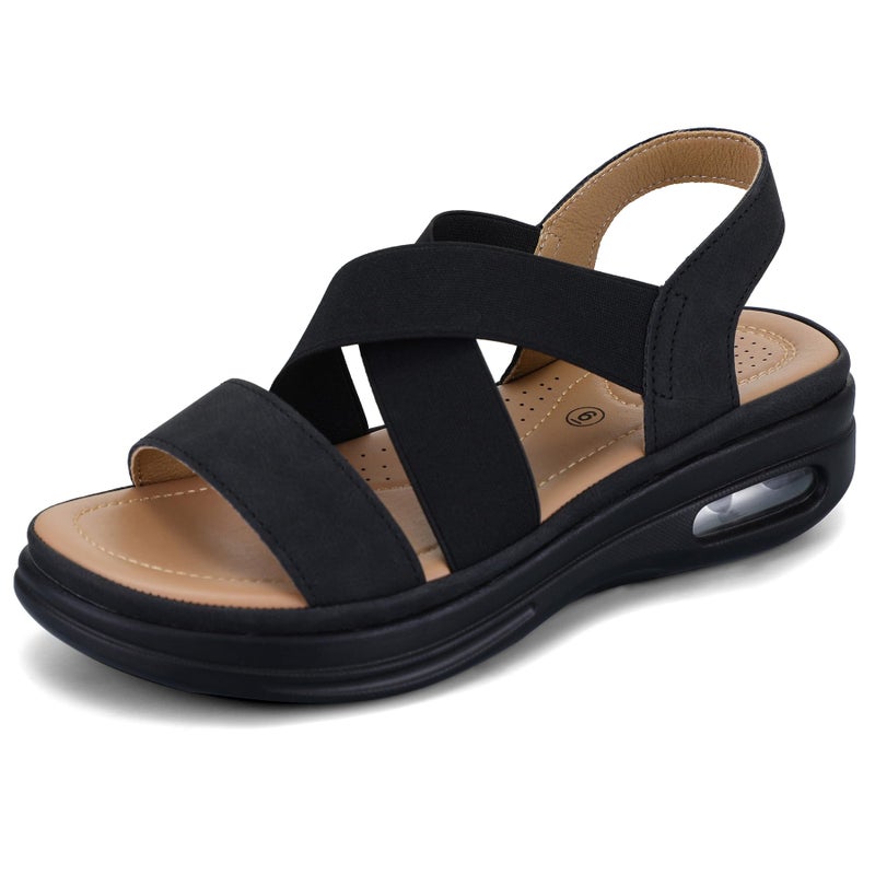 mysoft Women's Comfortable Walking Sandals Air Cushion Sport Slingback Elastic Band Platform Shoes - Image 1