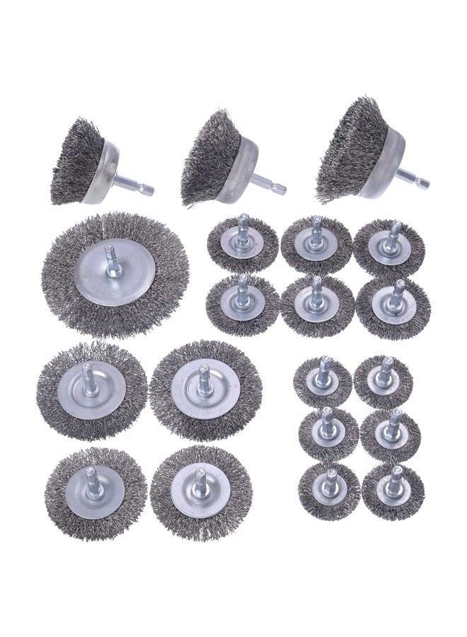 WENORA 20 Pack Wire Brush Wheel for Drill Set, Wire Brush for Drill 1/4 Inch Hex Shank 0.012 inch Coarse Carbon Steel, Wire Wheel for Drill for Cleaning Rust and Abrasive,Wire Brush Drill Attachment - Image 1