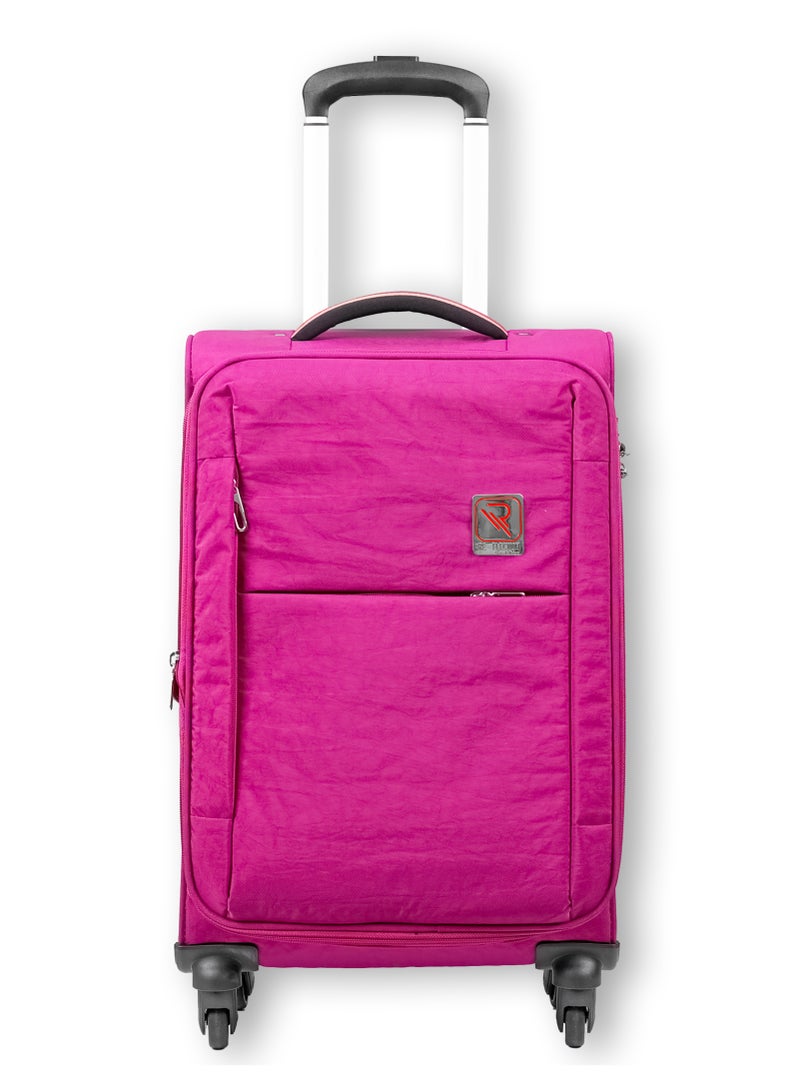 Reflection Expandable Soft Trolley Luggage – 20" Carry-On with TSA Lock, Double Security Zipper & 360° Spinner Wheels, Purple - Image 1