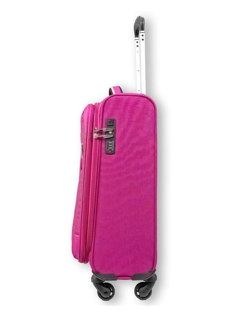 Reflection Expandable Soft Trolley Luggage – 20" Carry-On with TSA Lock, Double Security Zipper & 360° Spinner Wheels, Purple - Image 3