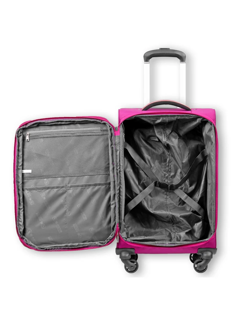 Reflection Reflection Expandable Soft Trolley Luggage – 20" Carry-On with TSA Lock, Double Security Zipper &amp; 360° Spinner Wheels, Pink