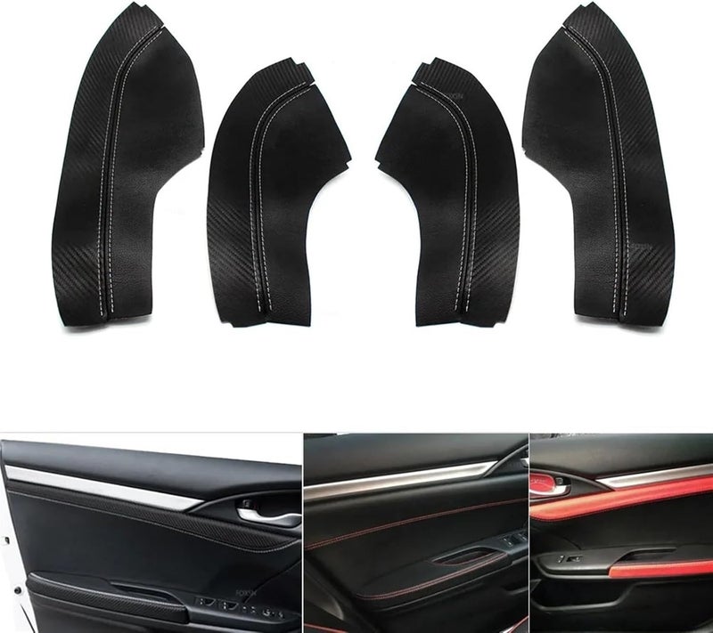 QASULER Microfiber Leather Door Panel Covers for Civic 2016-2019 - Image 5