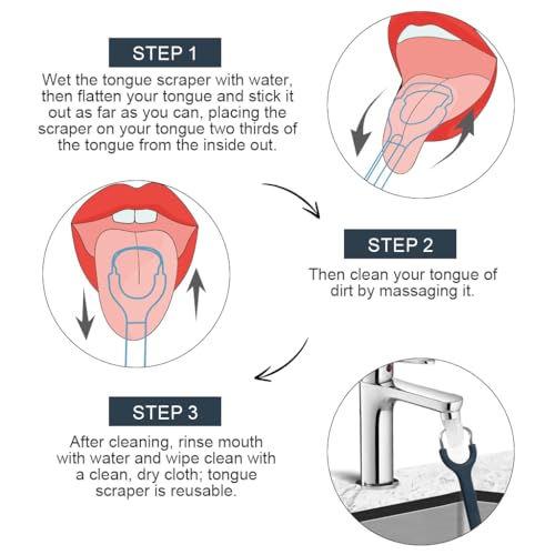 HANNEA® Tongue Cleaner for Adults Kids Stainless Steel Tongue Scraper with Anti-slip Handle Design Oral Odor Remover Tongue Cleaners Home Travel Oral Hygiene Tool - Image 5