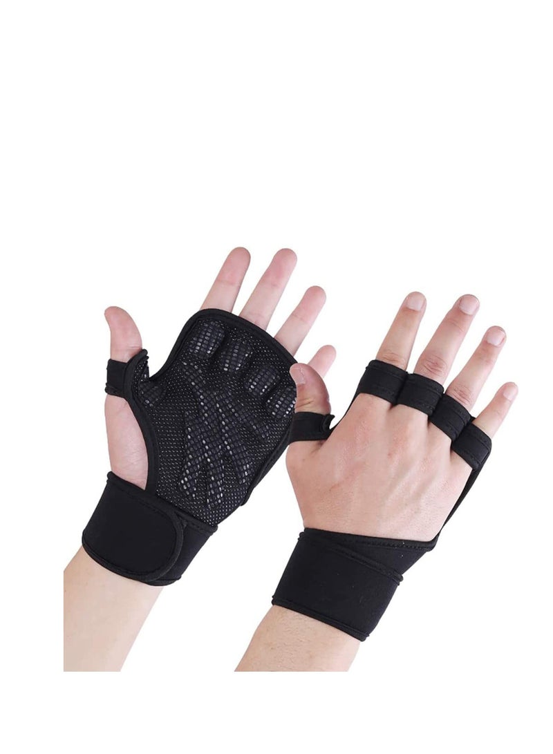 Y&D New Ventilated Weight Lifting Gloves with Built-In Wrist Wraps, Full Palm Protection & Extra Grip. Great for Pull Ups, Cross Training, Fitness Weightlifting. Suits Men Women (M) - Image 1