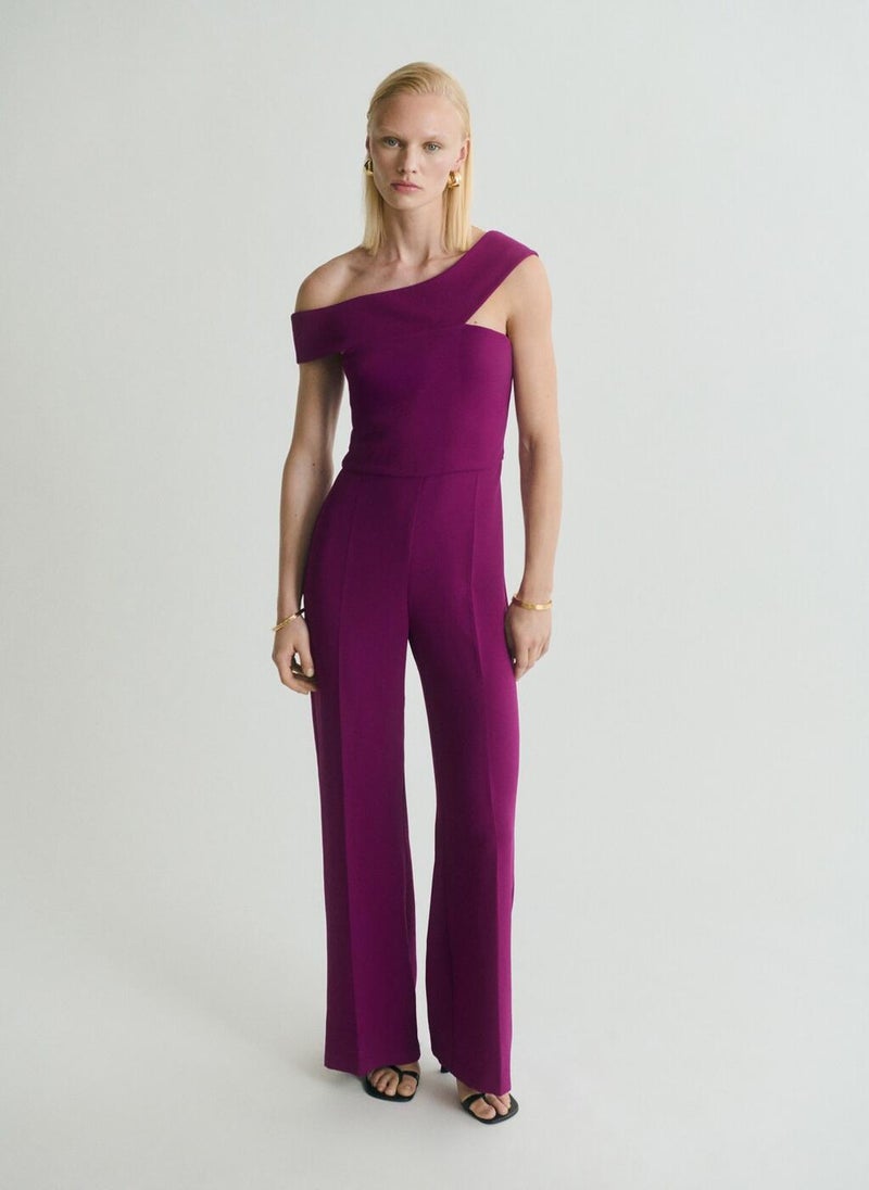 MANGO Long Jumpsuit With Asymmetrical Neck  - Image 1