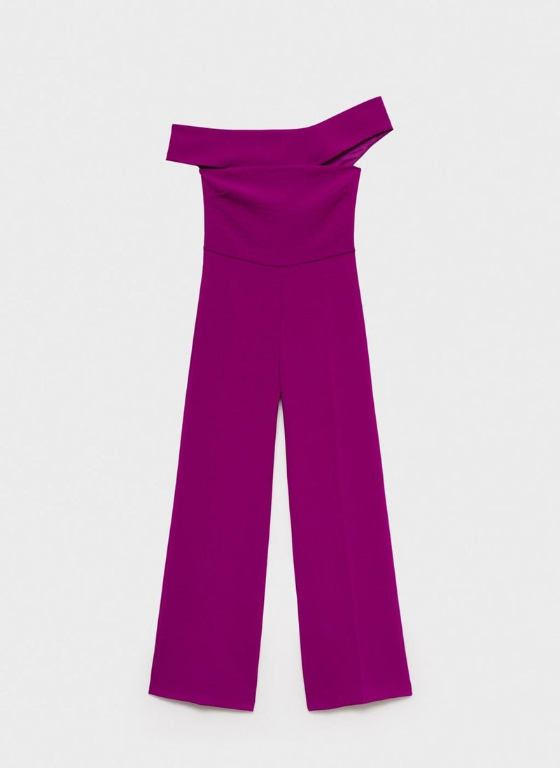 MANGO Long Jumpsuit With Asymmetrical Neck  - Image 5